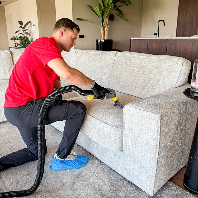 Professionele bankreiniging door Snelle Reinigers in een modern interieur.