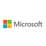 Microsoft logo on a plain background.
