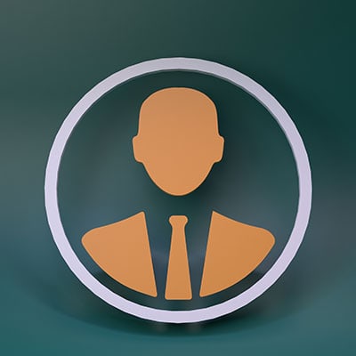 Generic silhouette icon representing professional or business services, suitable for corporate branding.