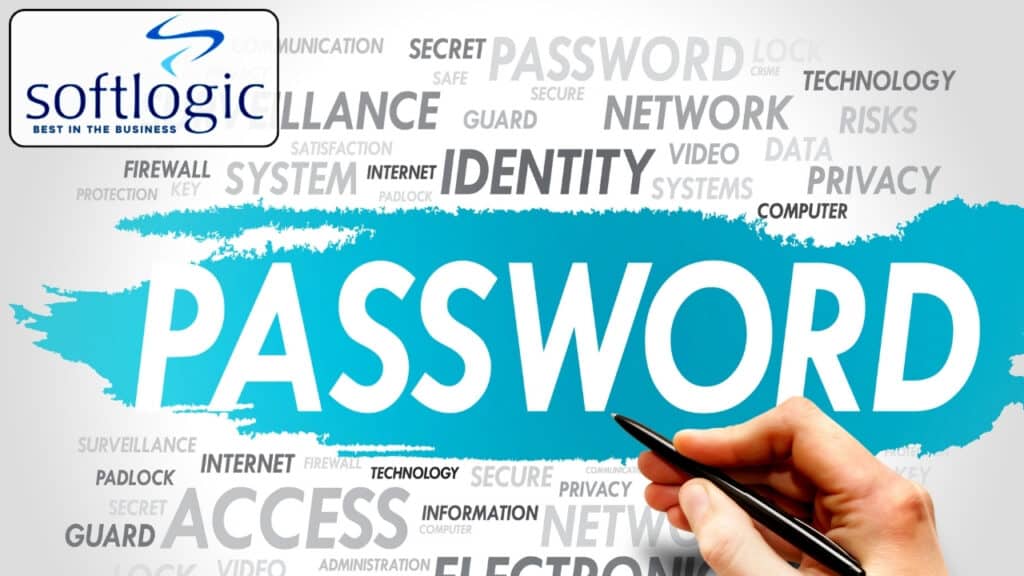 Password security and data protection concept for businesses and IT infrastructure.