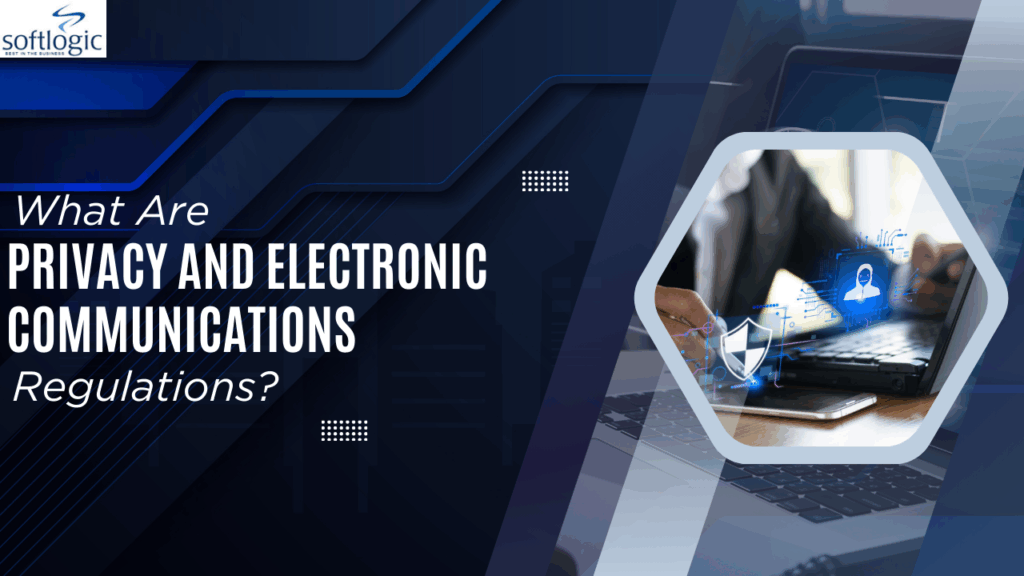 Person using a laptop with digital privacy icons, illustrating the concept of privacy and electronic communications regulations.