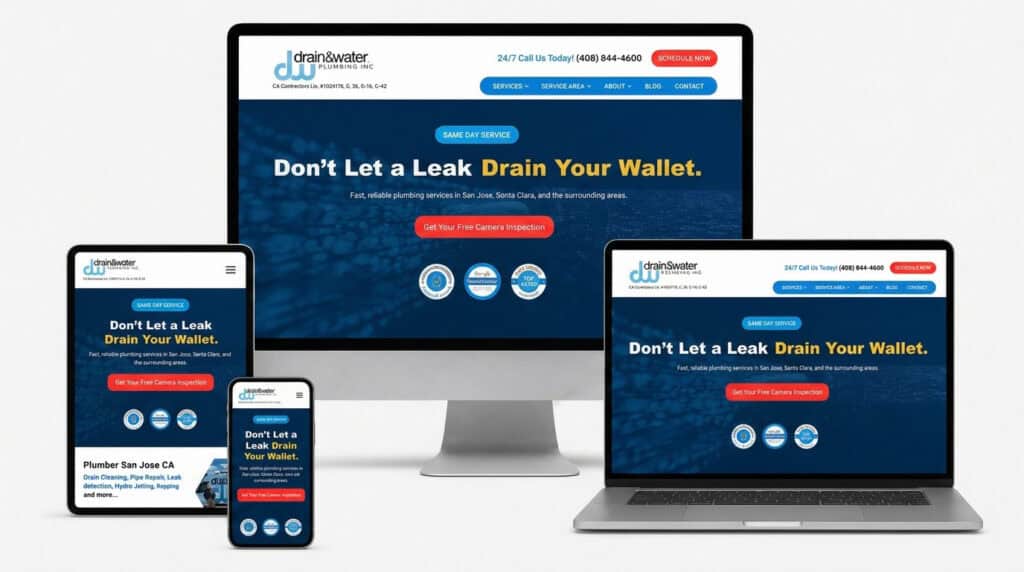 Drain and Water Responsive Website Design by Solutionarian Marketing & Web Design