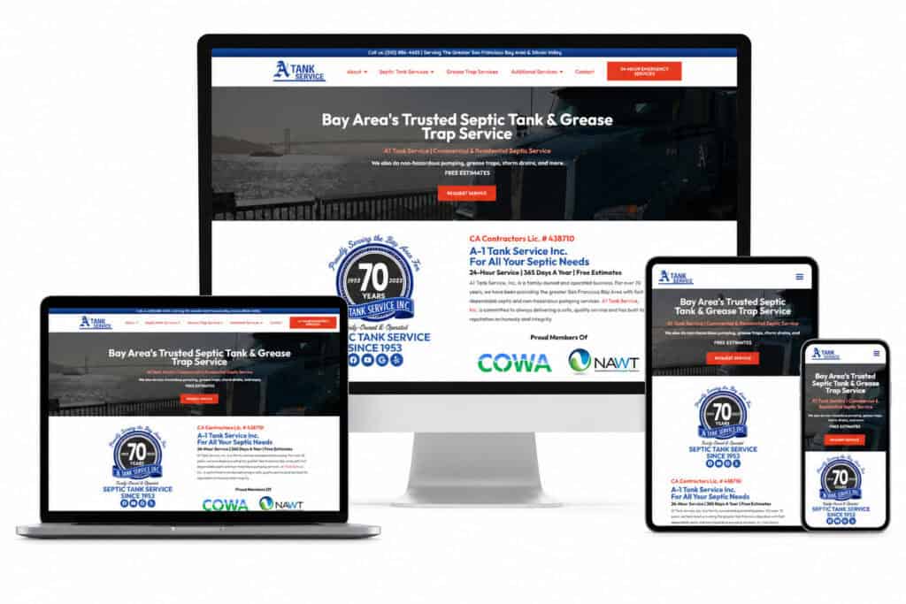 Responsive Website Design A1 Septic Tank Service Inc.