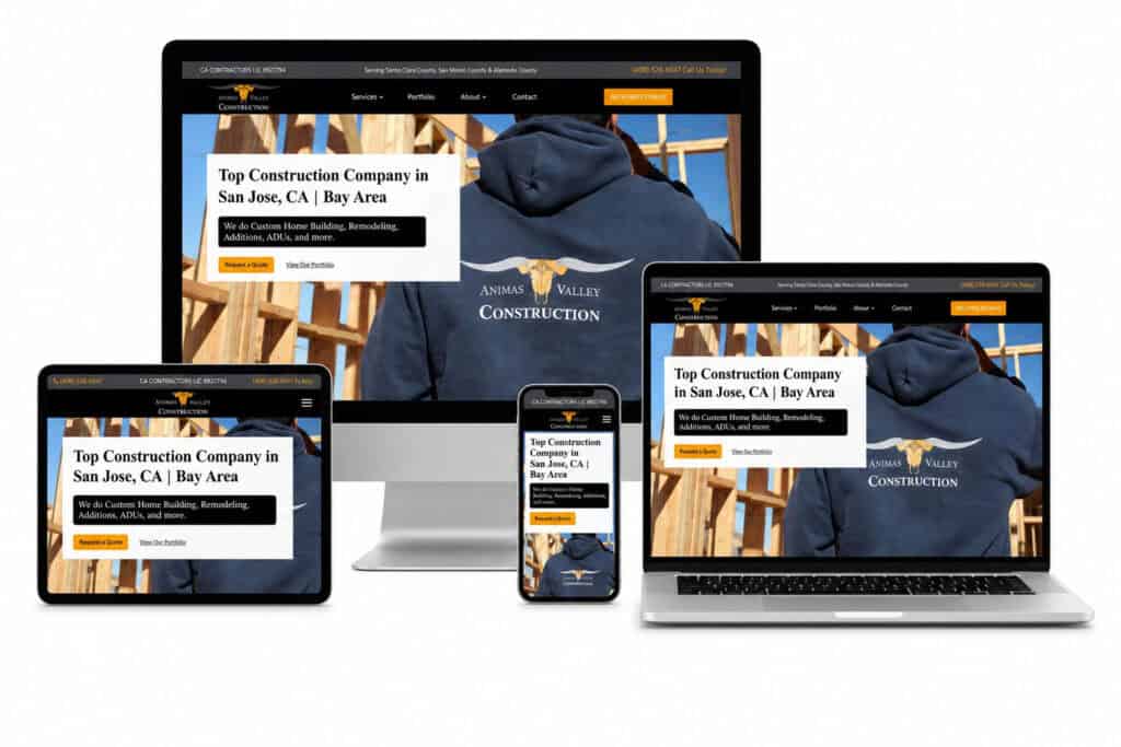 Animas Valley Construction san jose website design by Solutionarian Marketing