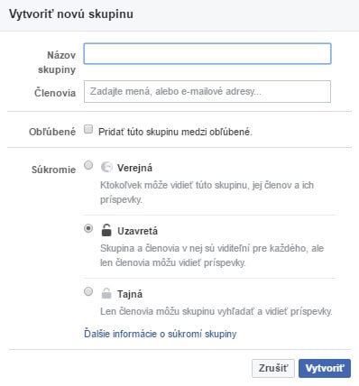 vytvorit facebook skupinu