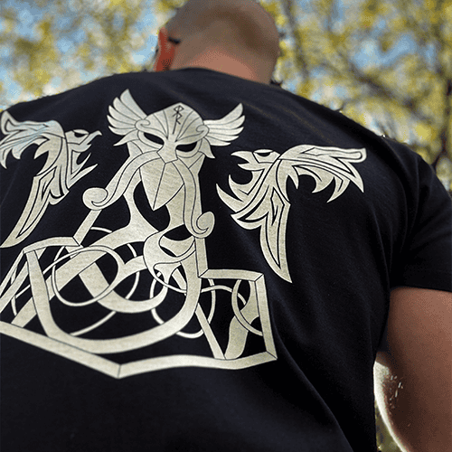 SomViking tričko s potlačou "THOROVO KLADIVO" čierne – Obrázok 4