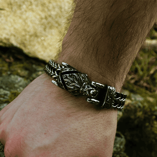 Masívny vlčí vikingský náramok "FENRIR" – Obrázok 3