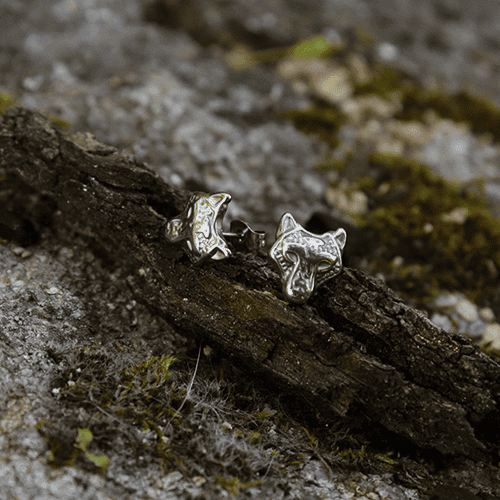 Dizajnové vikingské náušnice v tvare vlčích hláv "FENRIR" – Obrázok 3