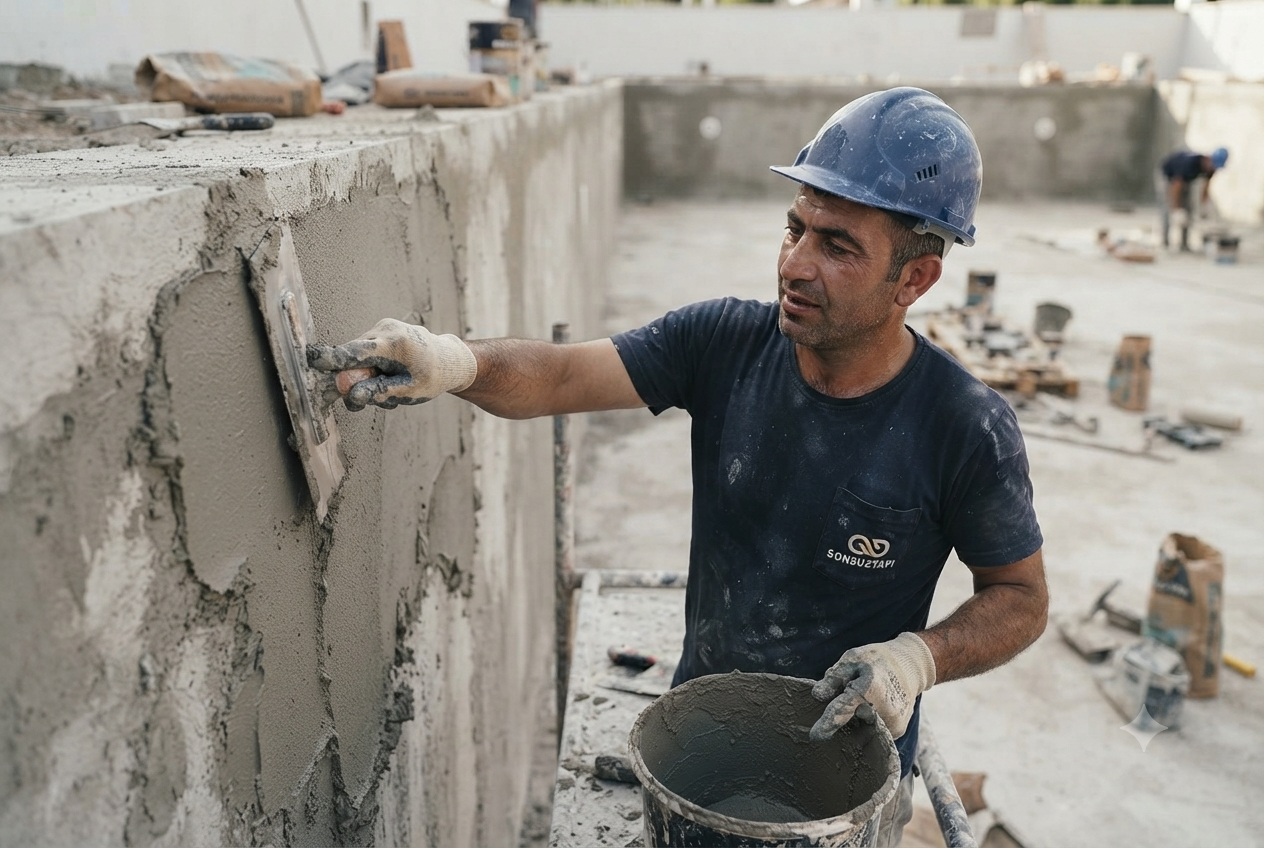 Havuz ve su deposu yalıtım uygulaması — Kahramanmaraş Sonsuz Yapı İnşaat