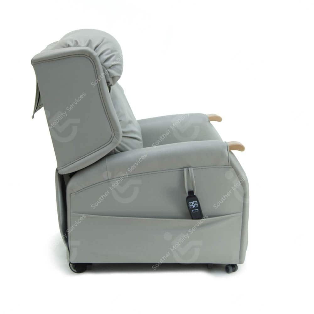 grey riser recliner side view
