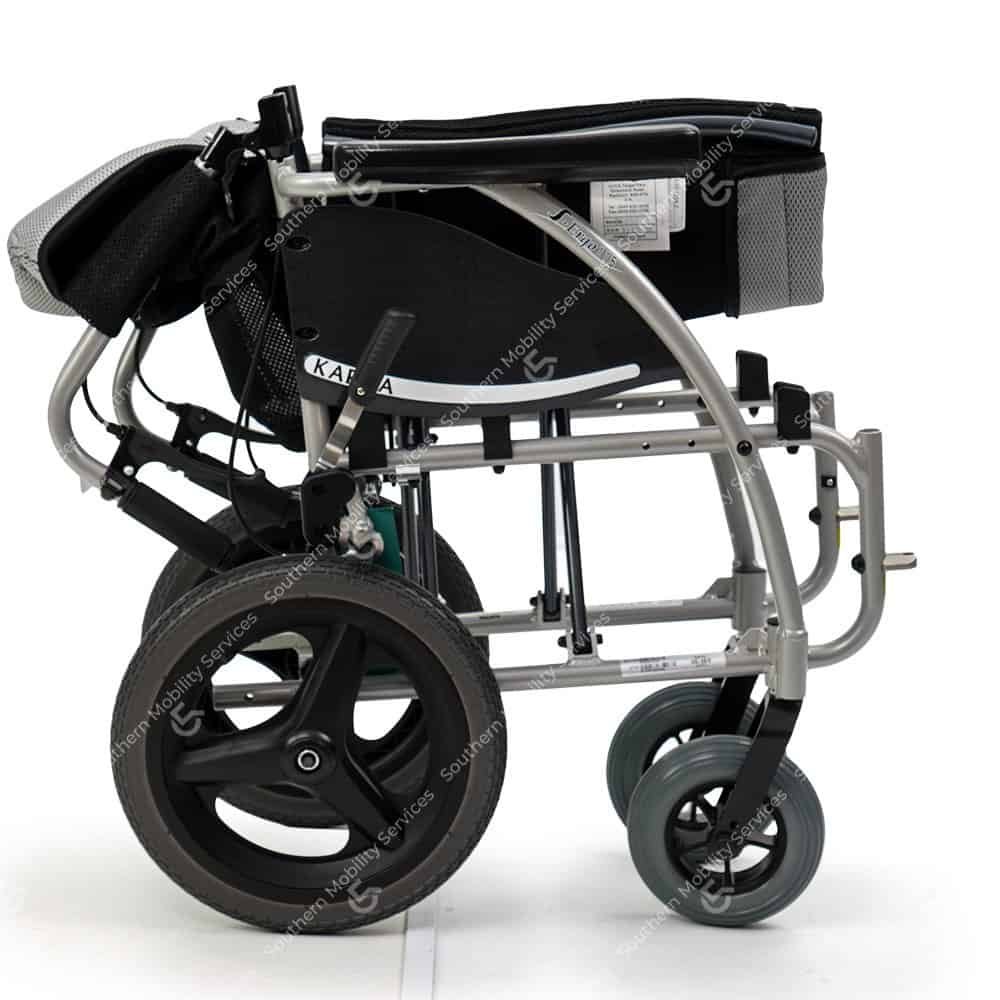 karma 125 transit wheelchair folded side view