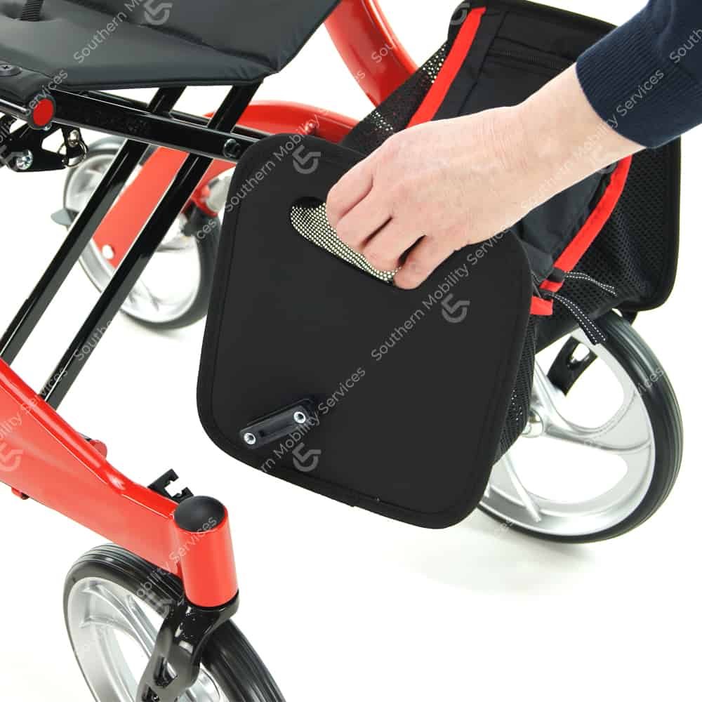 red nitro rollator with bag