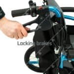 power push gravity locking brakes
