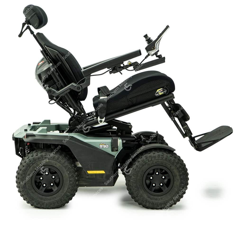 quantum outback powerchair tilted