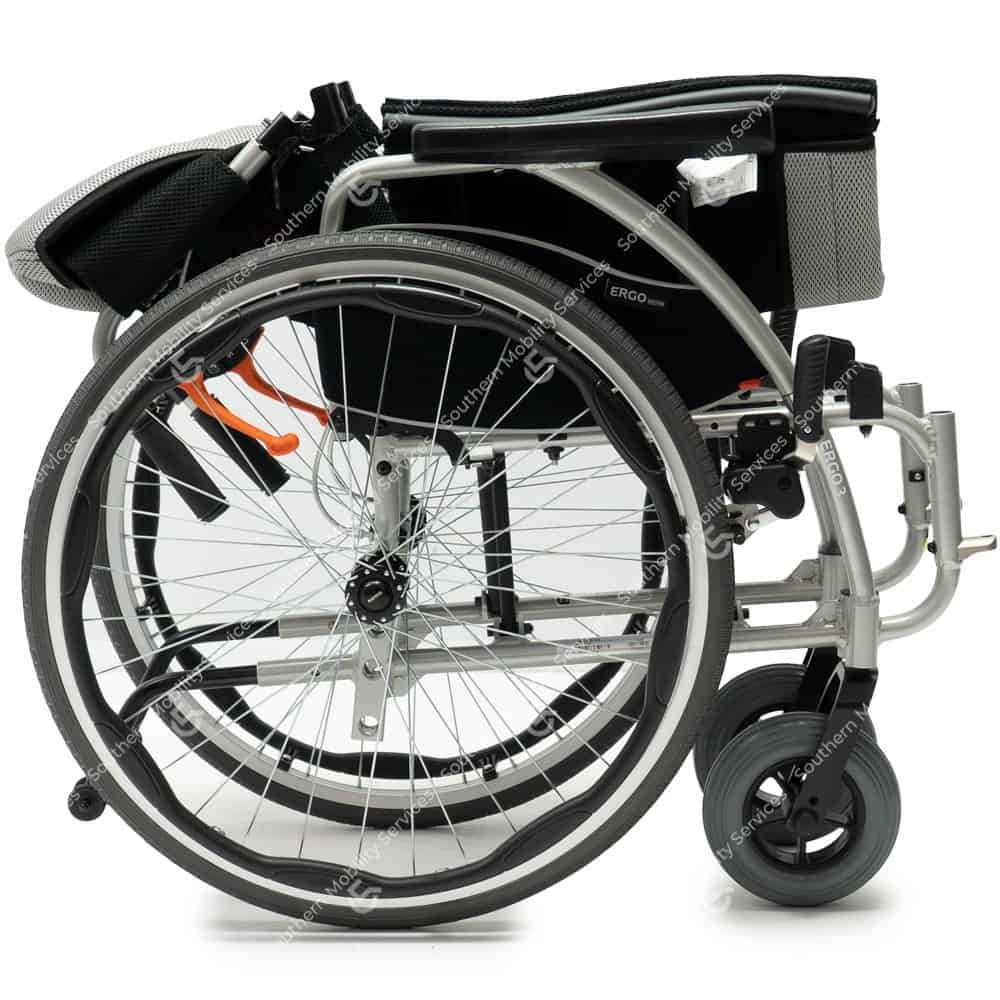 karma ergo3 self propelled wheelchair folded
