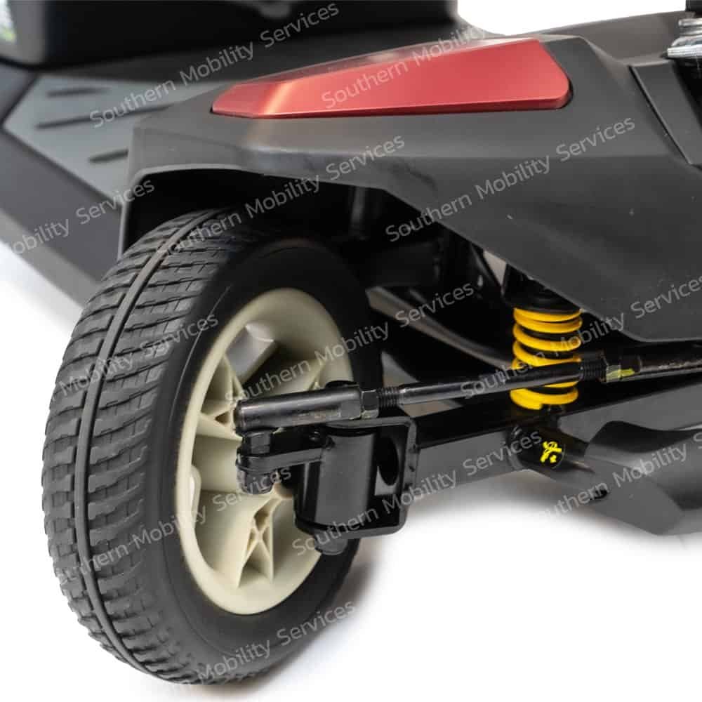 pride go go indurance maxx li portable scooter front suspension