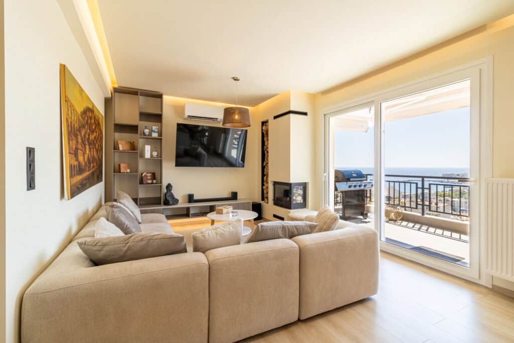 aiolou 13 seaview apartment kavala living room sea view