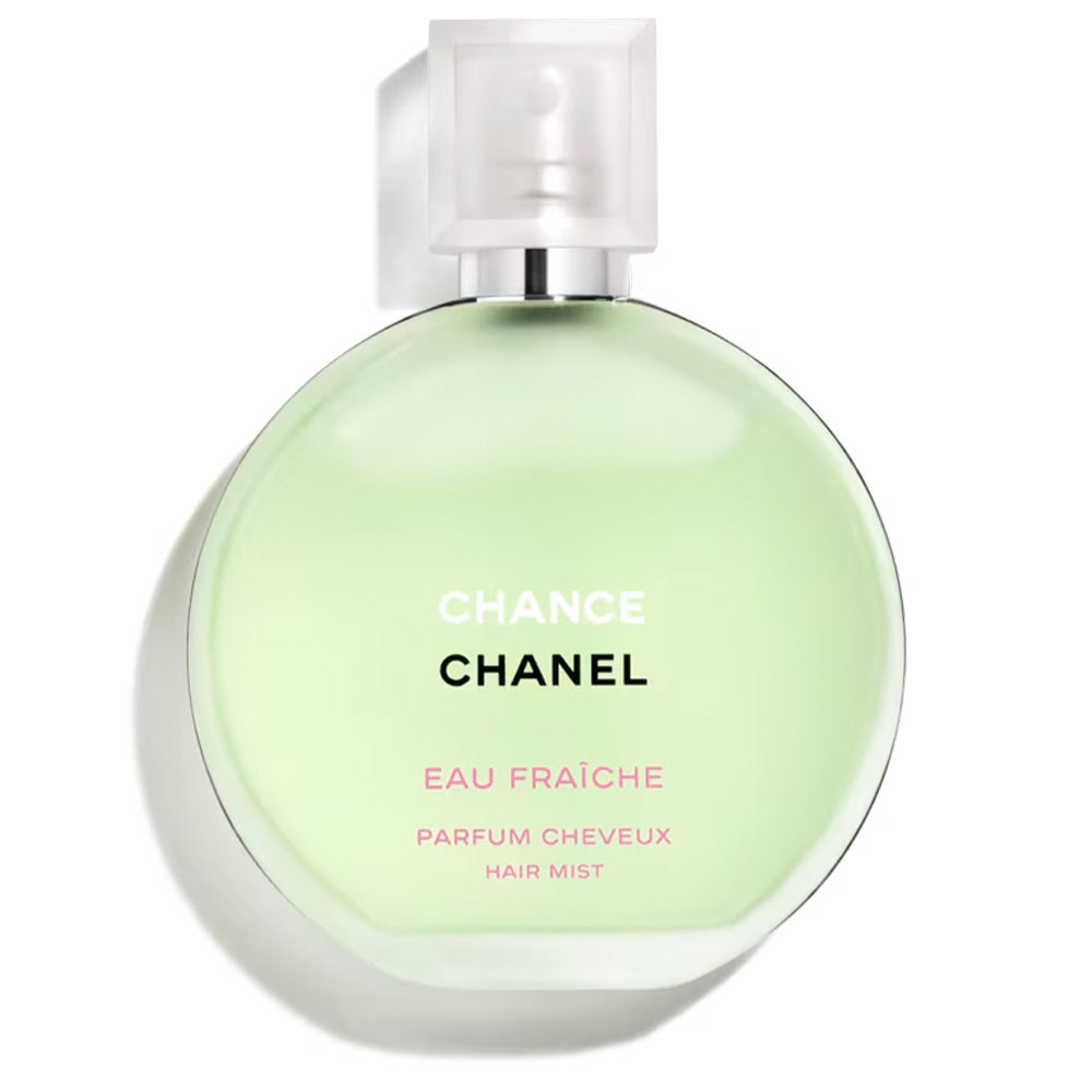 Chanel Chance Eau Fraîche Hair Mist - citron, jasmine, and teak wood Chanel Chance Eau Fraîche Hair Mist with citron, jasmine, and teak wood in a fresh citrus floral hair perfume format