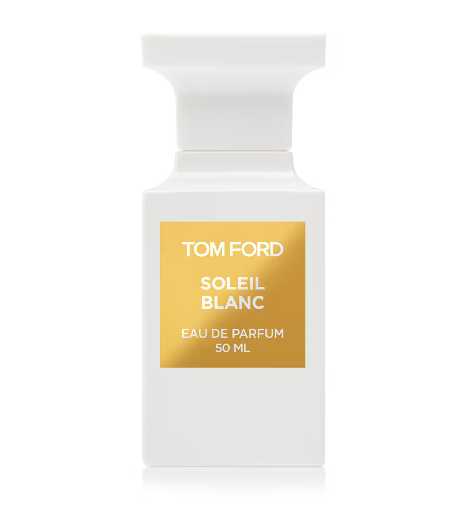 Tom Ford Soleil Blanc - white florals, amber, coconut, and solar gourmand warmth Tom Ford Soleil Blanc Eau de Parfum with white florals, amber, coconut, solar warmth, and a sunlit gourmand fragrance character