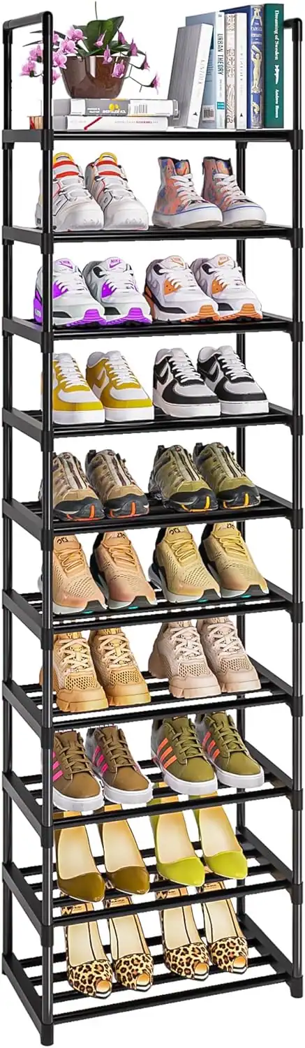 Organized shoe rack for small apartment entryway, practical and renter-friendly.