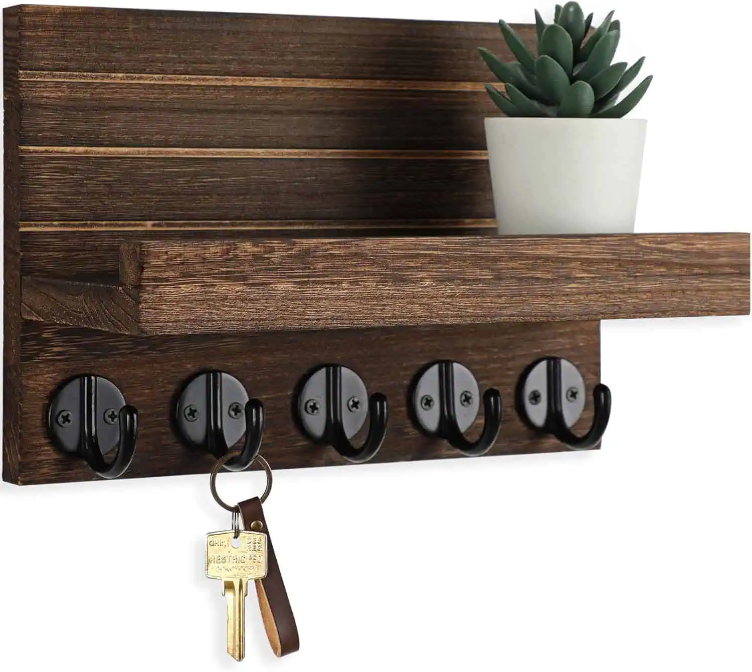 Entryway organization ideas for small apartments with hooks and shelf storage.