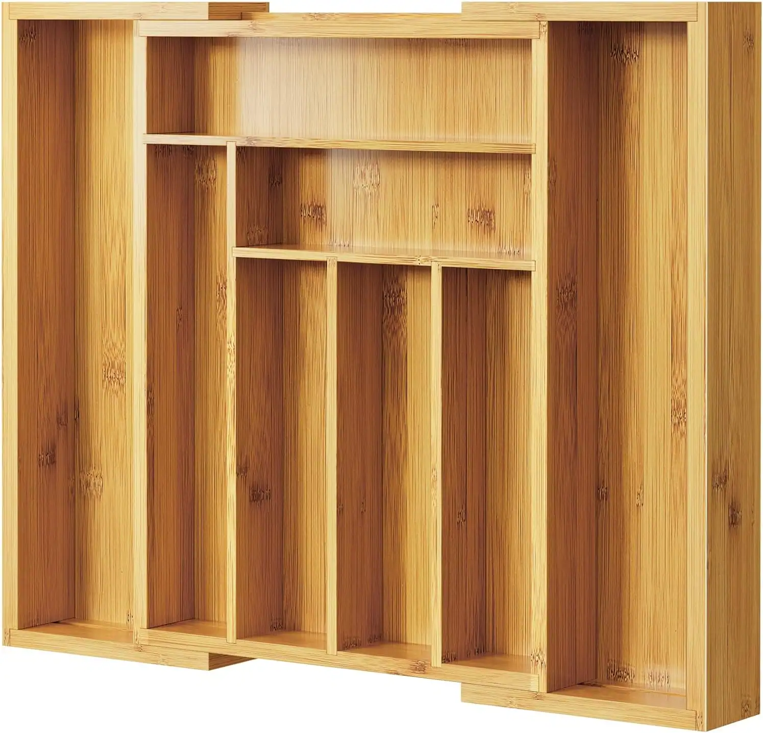 Efficient small apartment kitchen organization ideas with wooden storage solutions.
