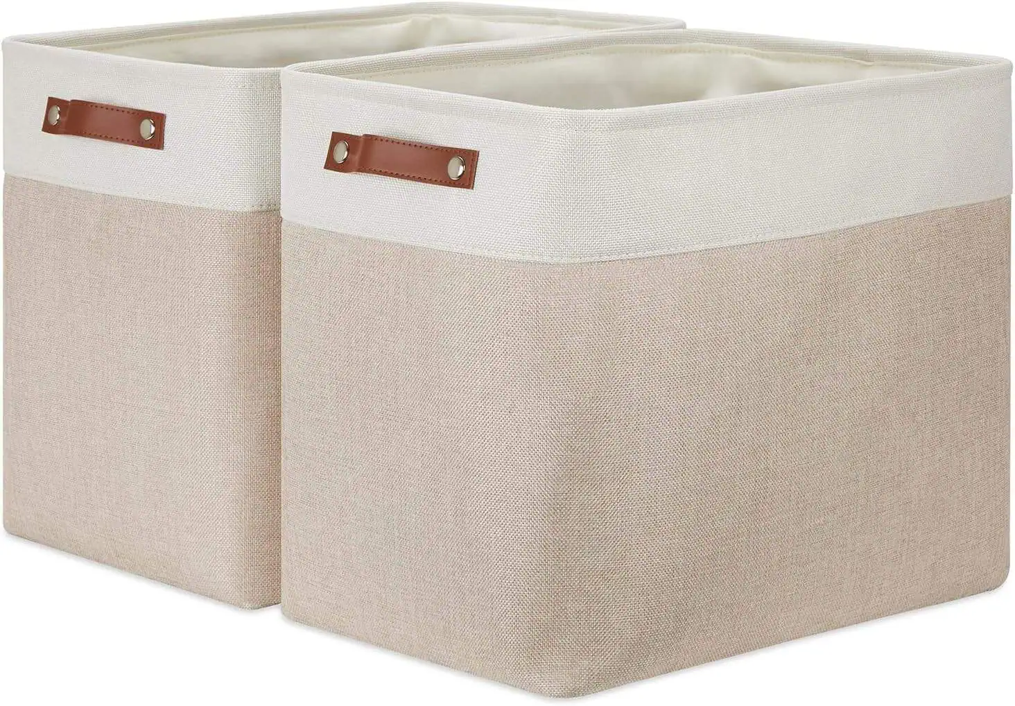 Versatile fabric storage baskets for small apartment entryway organization.