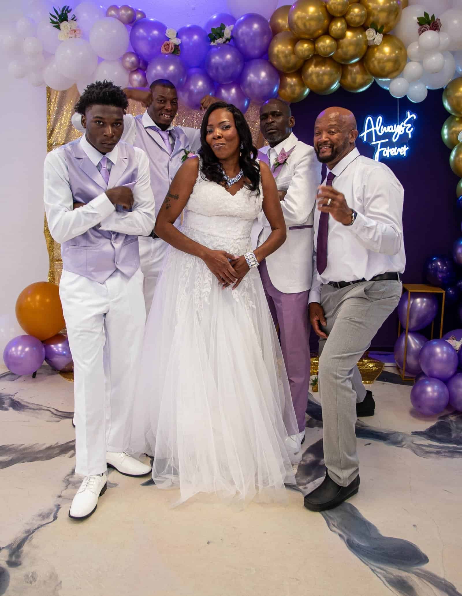 Joyful wedding moment captured with friends and vibrant decor at Special Moment Video.