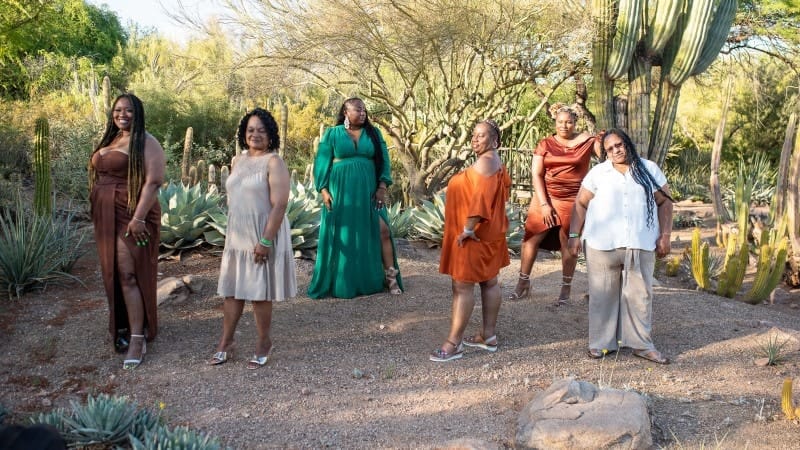 Group of Women in Desert Garden