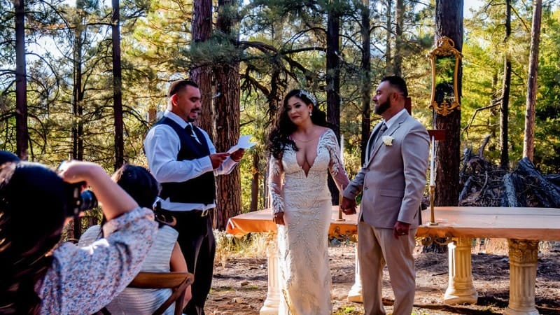 Outdoor Wedding Ceremony in Forest