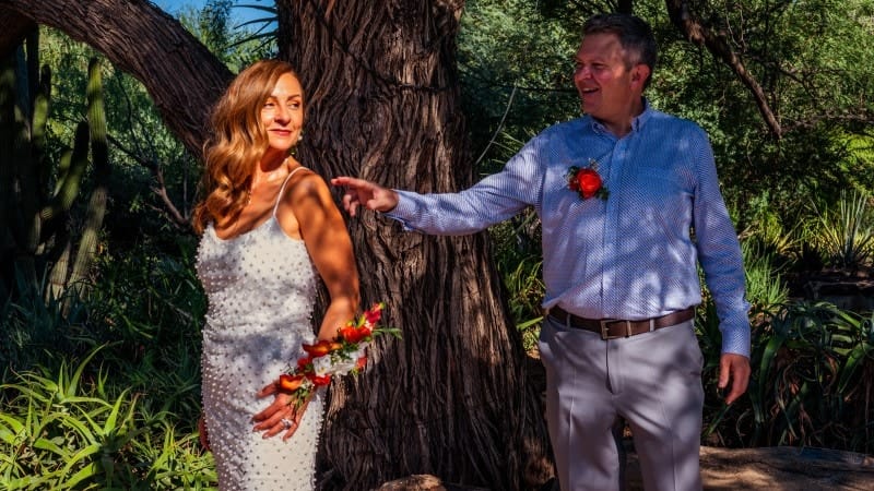 Wedding Couple in Nature Scene