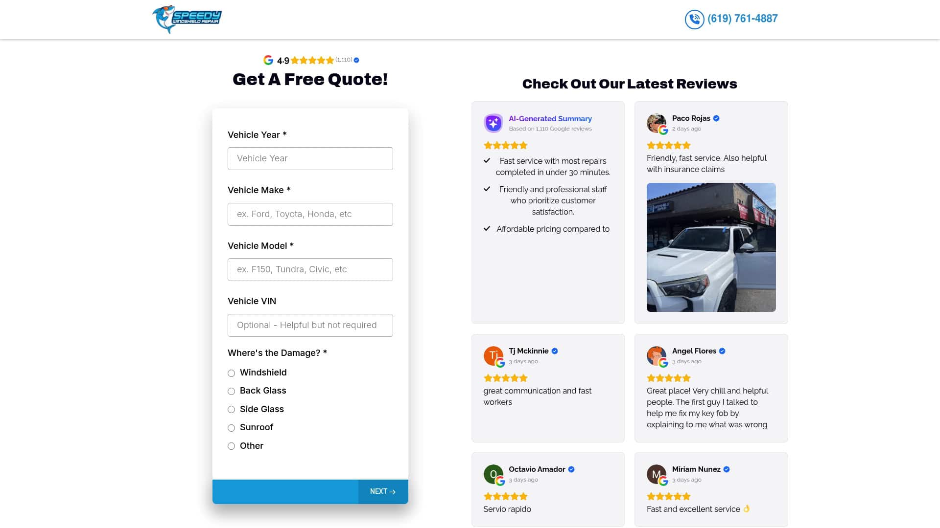 Speedy Windshield Repair San Diego