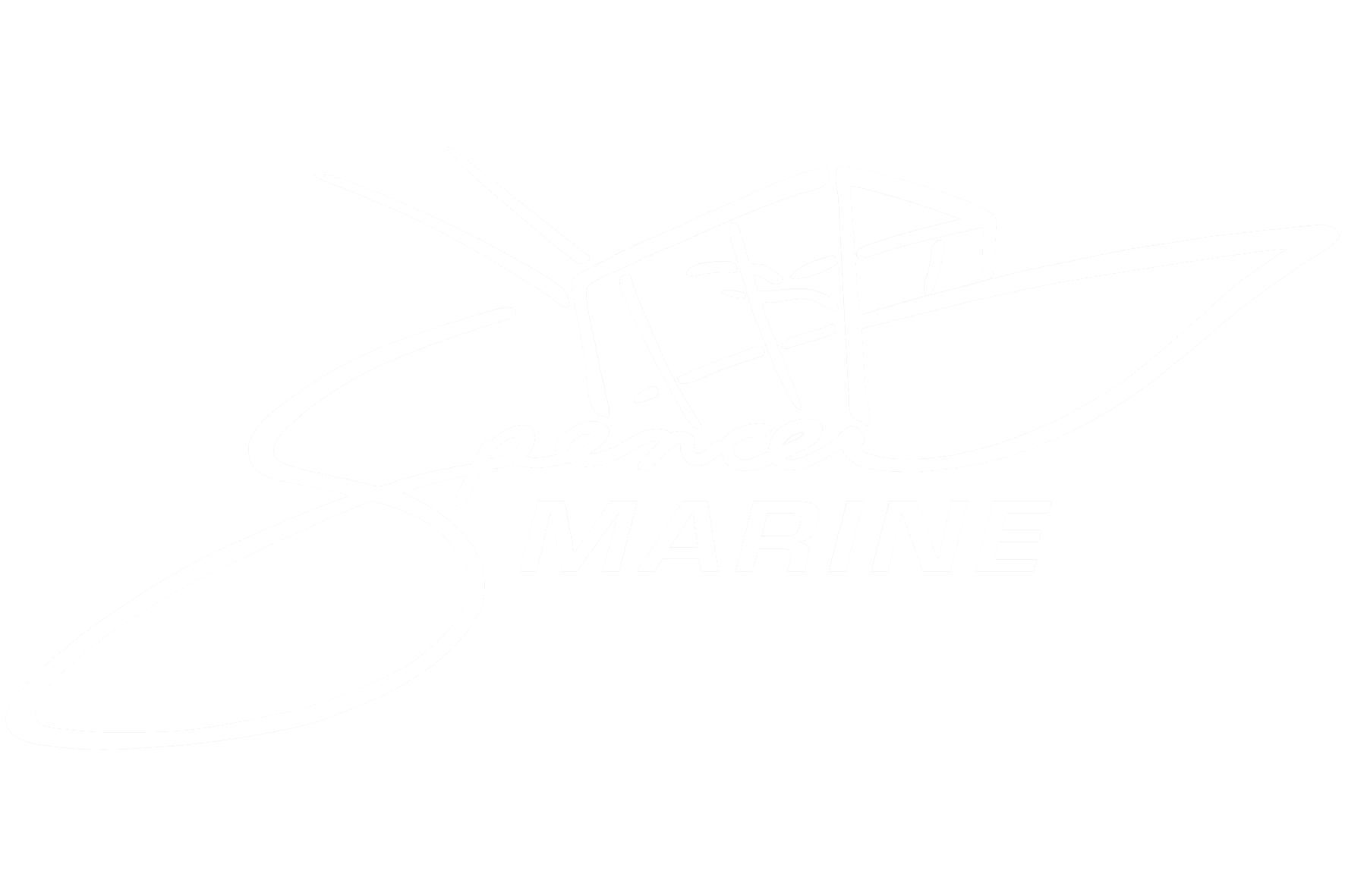 Spencer Marine logo featuring stylized boat and custom script lettering