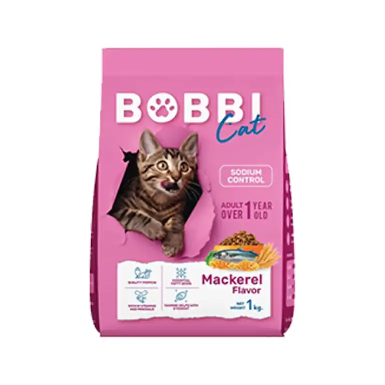 bobi cat อาหารแมว รสปลาแมคเคอเรล โปรตีนเข้มข้น