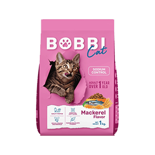 bobi cat อาหารแมว รสปลาแมคเคอเรล โปรตีนเข้มข้น