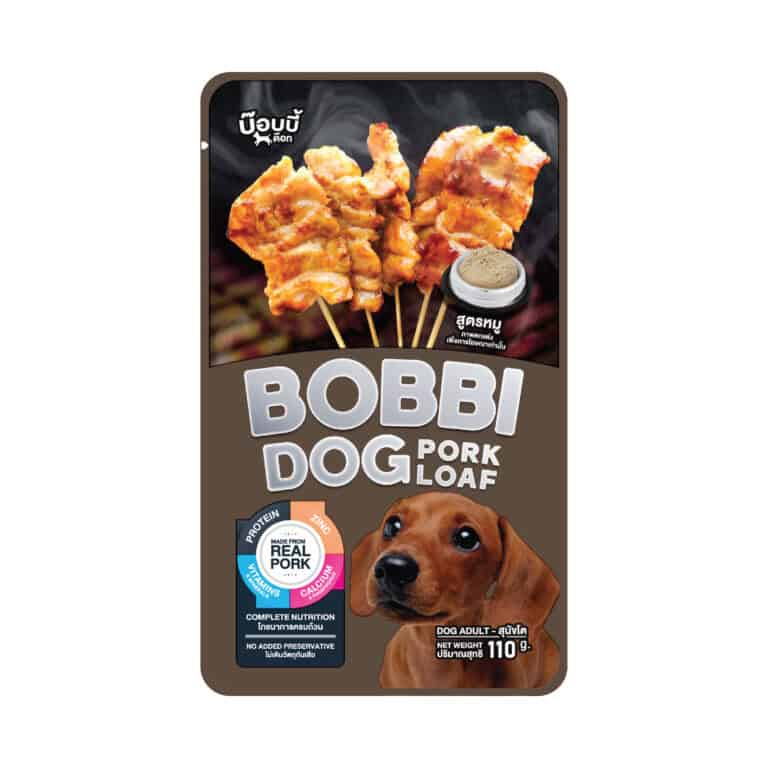 Bobbi Dog Pork & Beef อาหารเปียกสุนัขโต สูตรหมูและเนื้อ