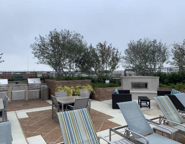 Rooftop pool landscaping