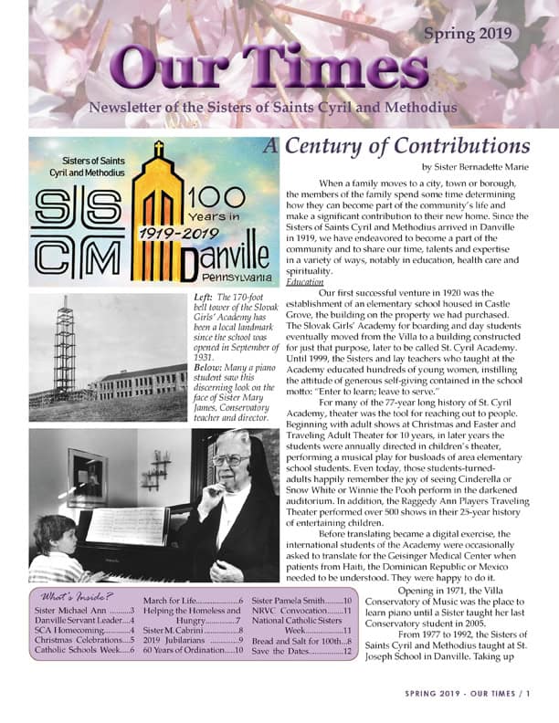 SSCM Our Times Newsletter Spring 2019