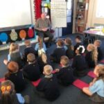 group listening to teacher