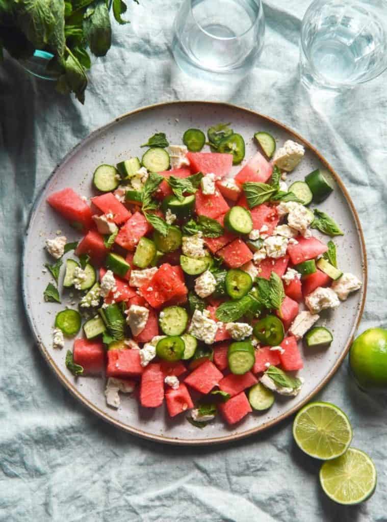 3-Spicy-Watermelon-Salad-with-Tajin-and-Lime- easy watermelon recipes