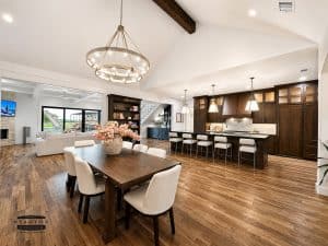 Family gathered in remodeled kitchen Thanksgiving Fort Worth