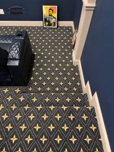 Carpeted media room Fort Worth remodel