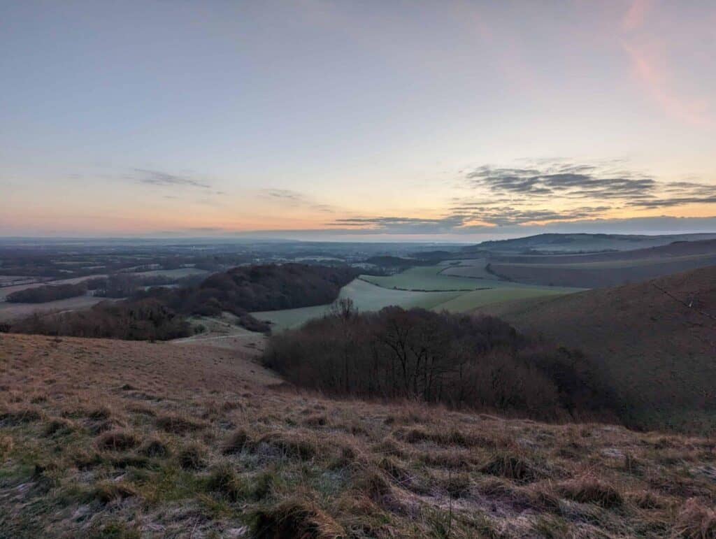 33 Fun Adventure Ideas: The Ultimate Adventure Bucklist 4 Sunrise over the South Downs National Park.