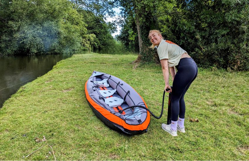 Decathlon’s Itiwit 100 Inflatable Kayak Review 2025 3 Pumping inflatable kayak