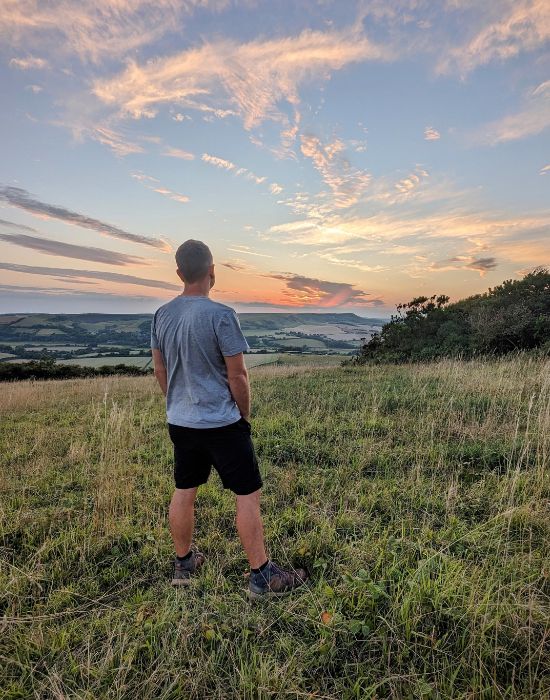 Steve Cleverdon Steve looking out at the setting sun over the South Downs
