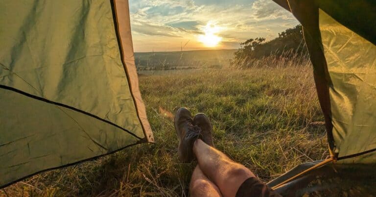Wild Camping Equipment - The view from my tent on a wild camping trip.