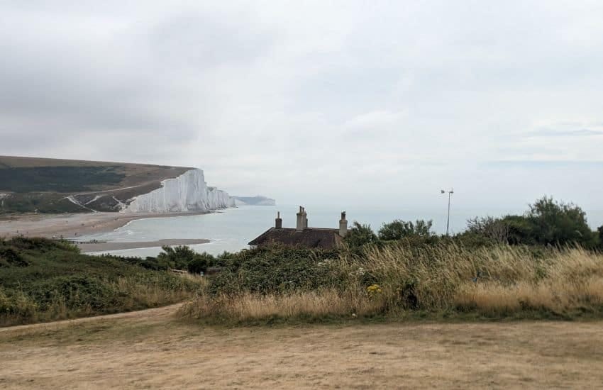 The cottages at Cuckmere Haven during winter