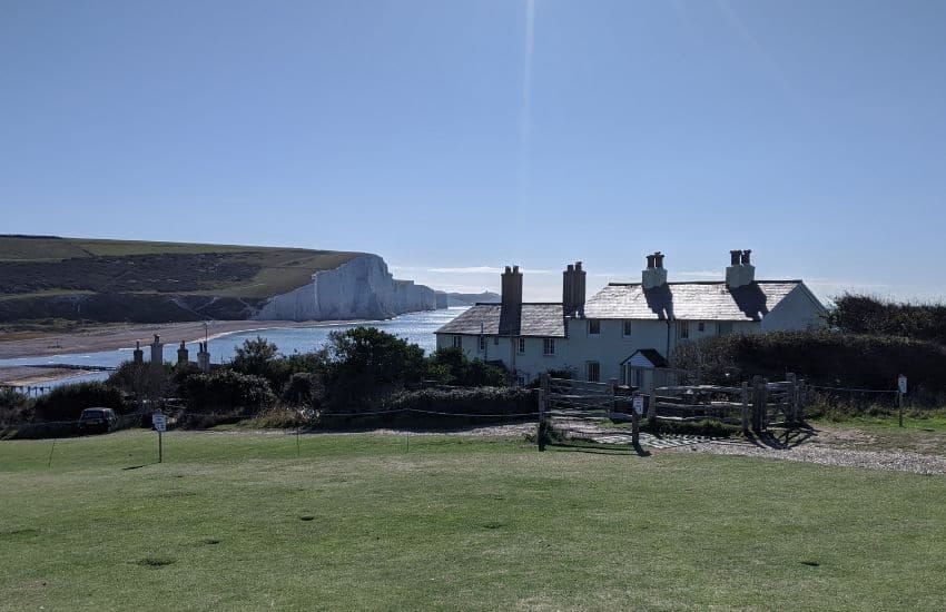 Seven Sisters via Beachy Head - cottages at Cuckmere Haven