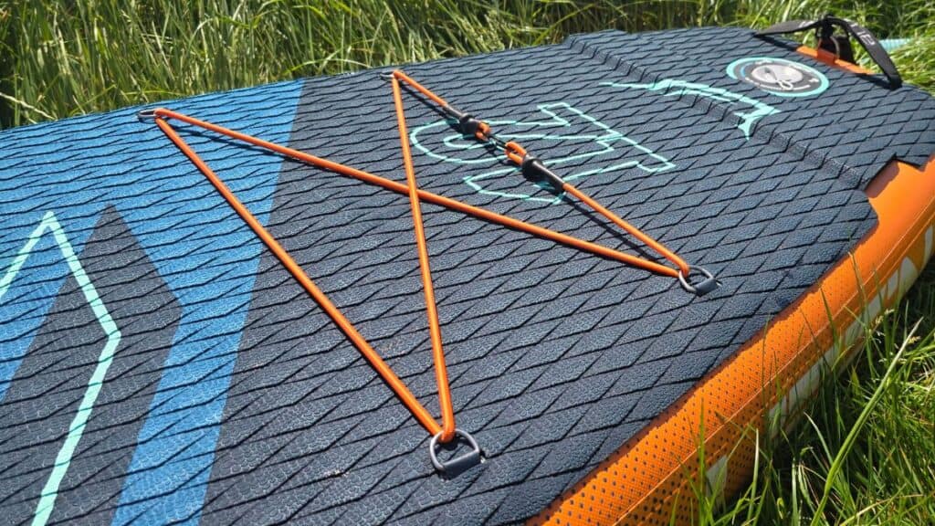 Bluefin Carbon 12 Review (2026) - Premium Touring iSUP Tested 5 Bluefin Carbon 12 Paddleboard bungee storage