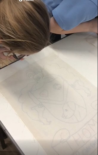 Transferring our Coat of Arms onto fabric